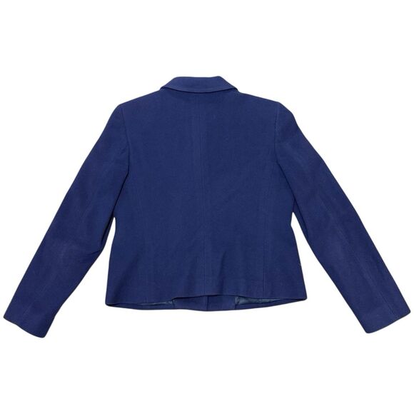 Vintage BURBERRY London Women’s Wool Cashmere Blazer Jacket Size 6 Blue Purple - Picture 2 of 6